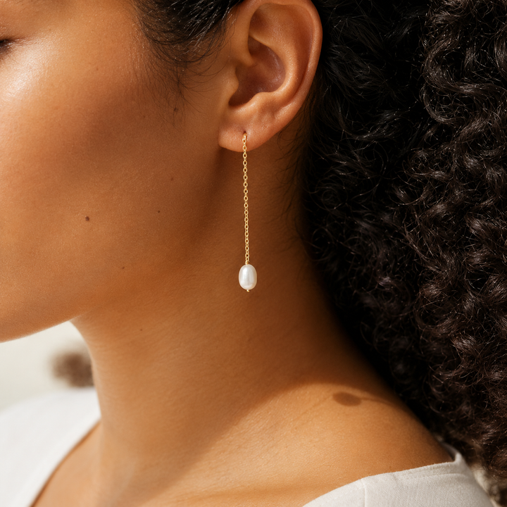 Prescott Minimal Pearl Drop Earrings