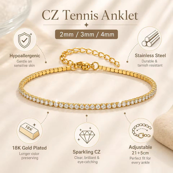 Stone By Stone Tennis Anklet