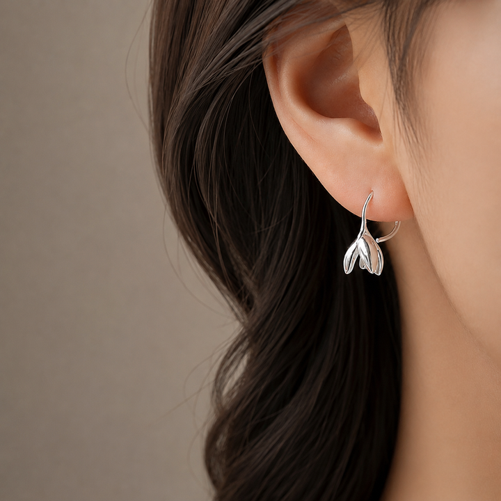 Camellia Sterling Silver Floral Earrings