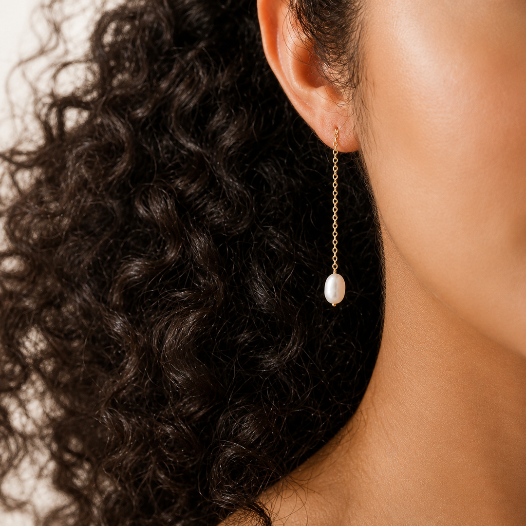 Prescott Minimal Pearl Drop Earrings