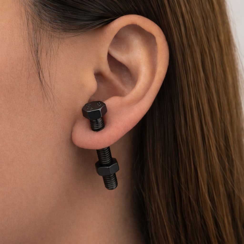 Hex Bolt Earrings