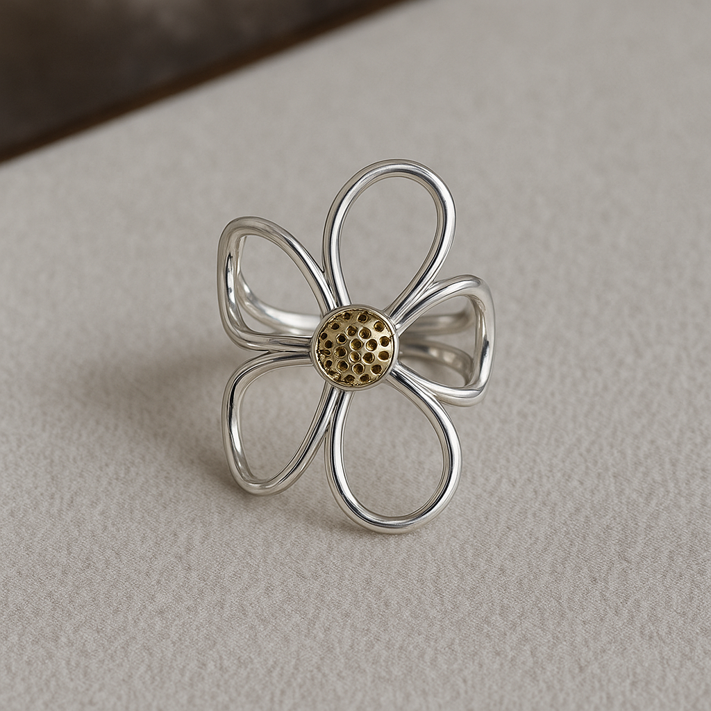 Sunbound Sterling Silver Petal Ring