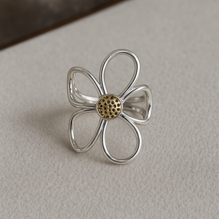 Sunbound Sterling Silver Petal Ring