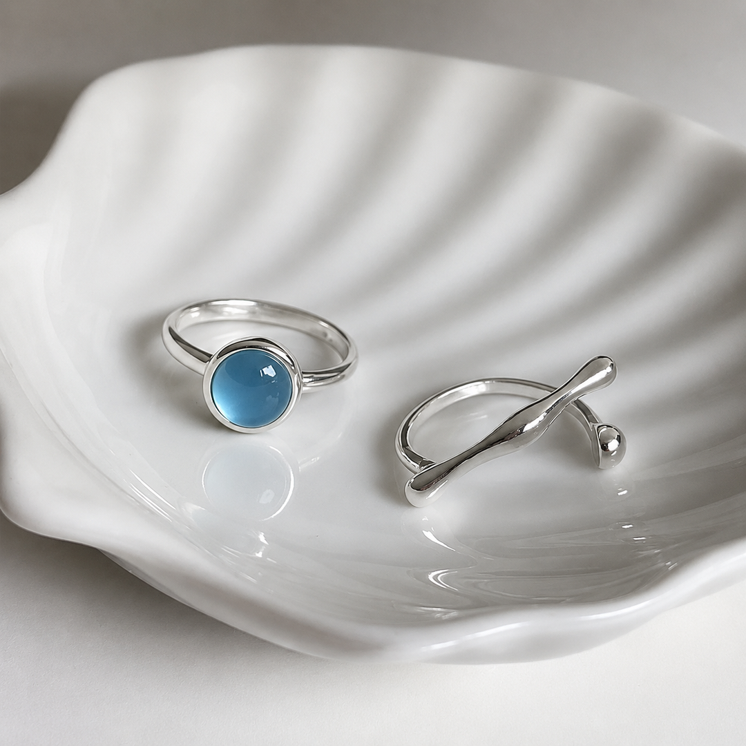 Duality Core Silver Rings