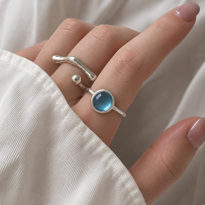 Duality Core Silver Rings