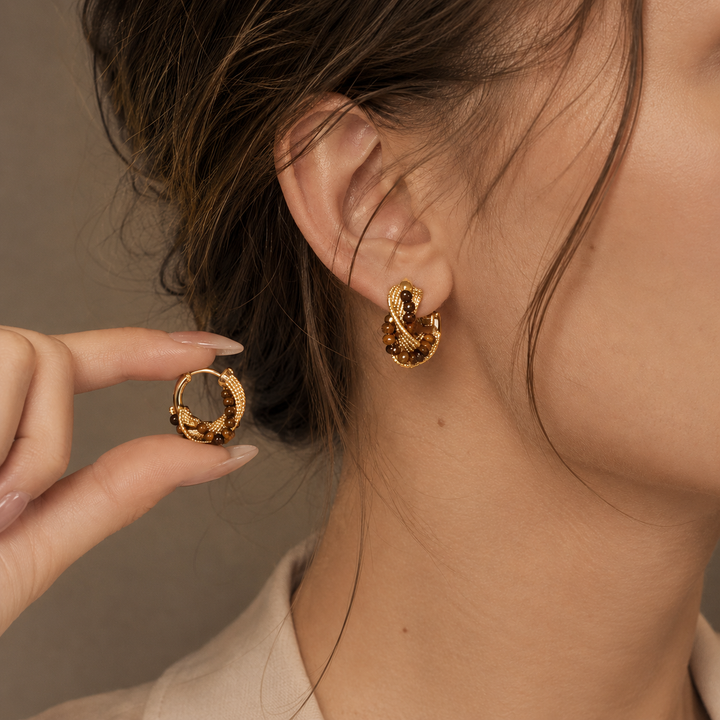 Fauve Gold-Plated Hoops