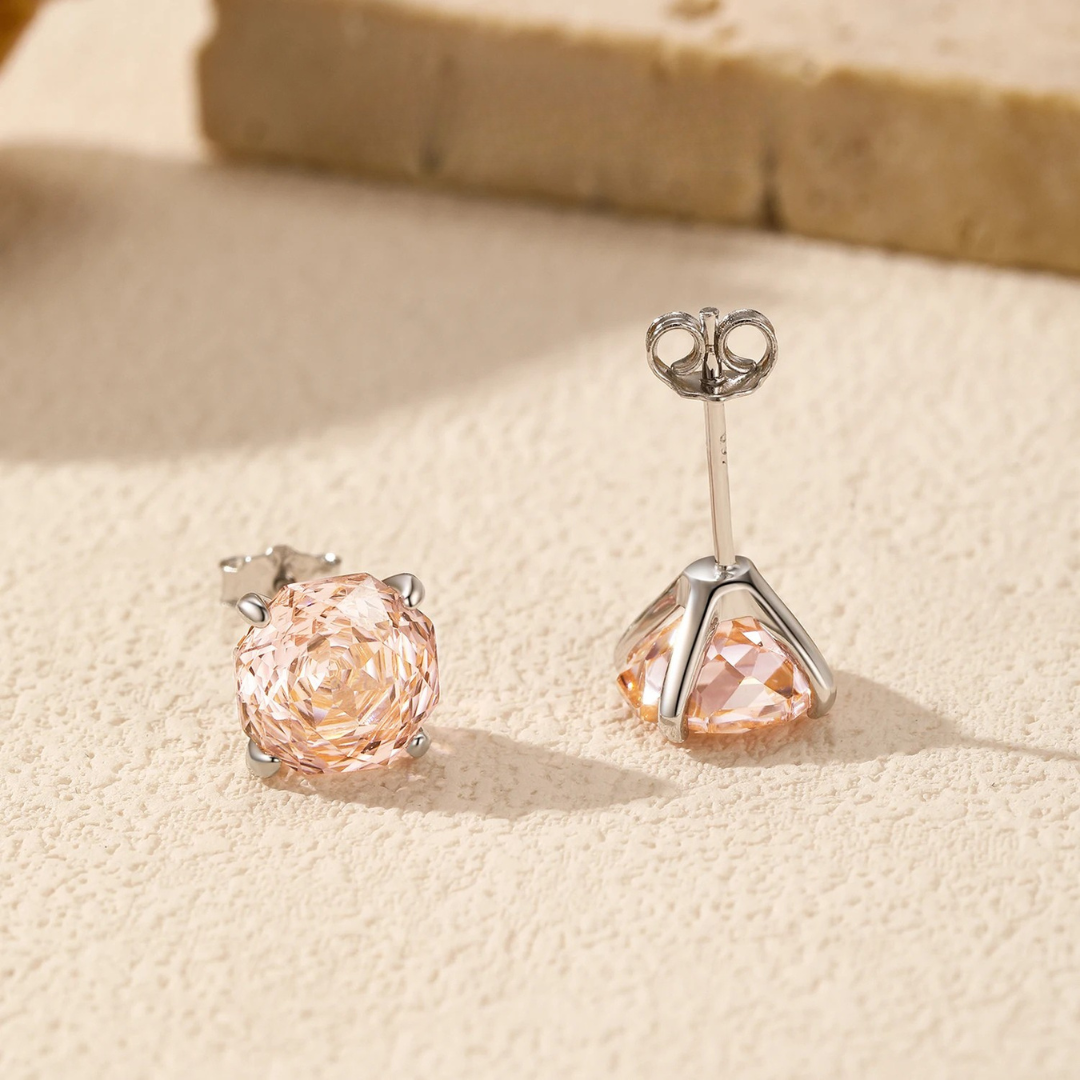 Sunset Rose Stud Earrings