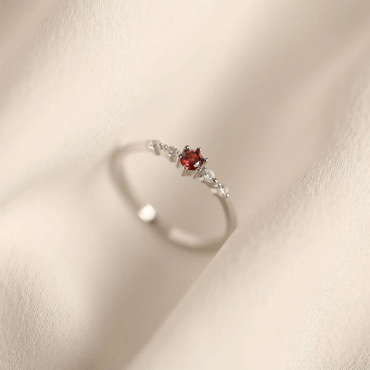 Carmine Scarlet Arc Ring