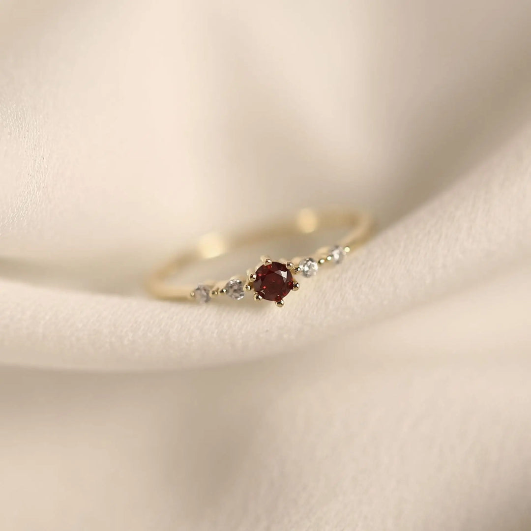 Carmine Scarlet Arc Ring