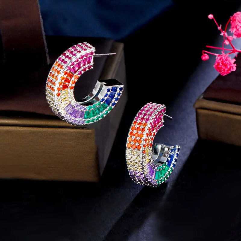 Odetta Casten Polychrome Hoop Earrings