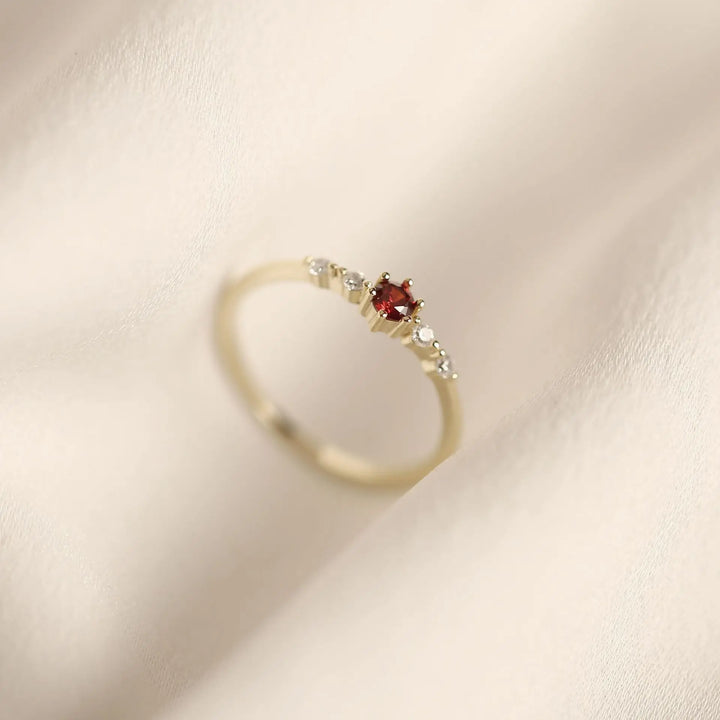 Carmine Scarlet Arc Ring