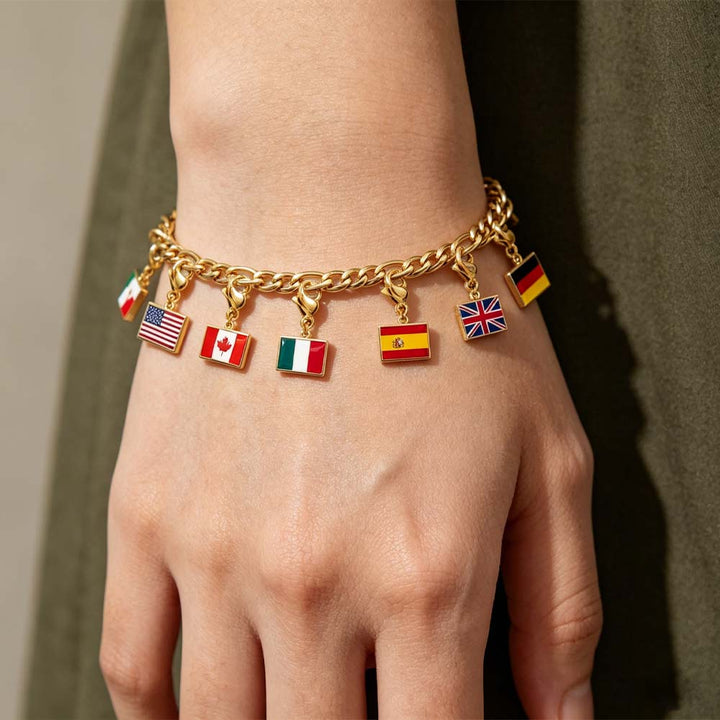 Personalized Country Charm Bracelet