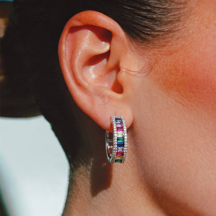 Rainbow Road Hoop Earrings