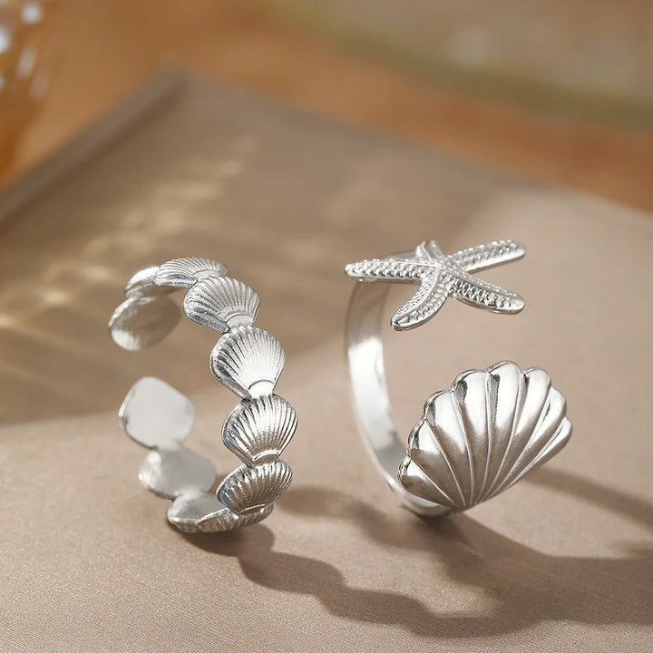 Marina Shell Ring Set
