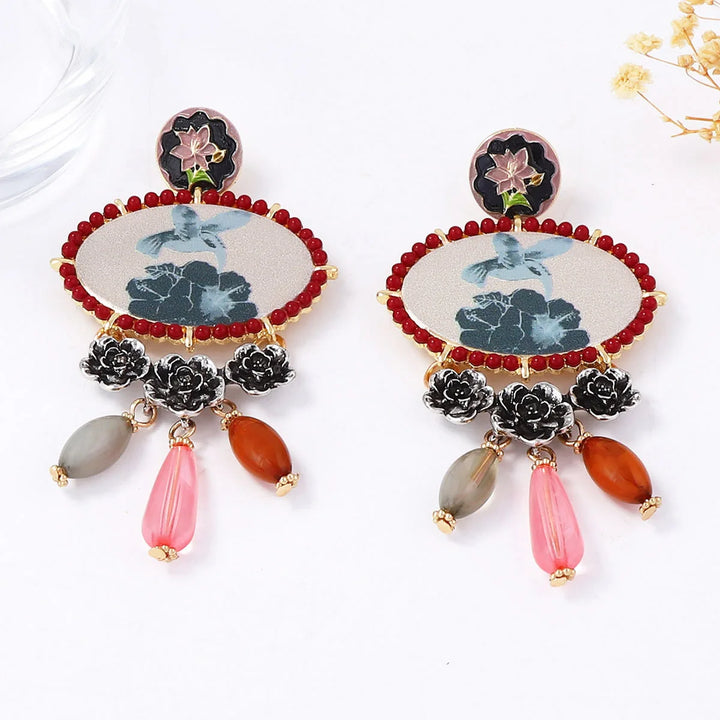 Ave en Rojo Earrings