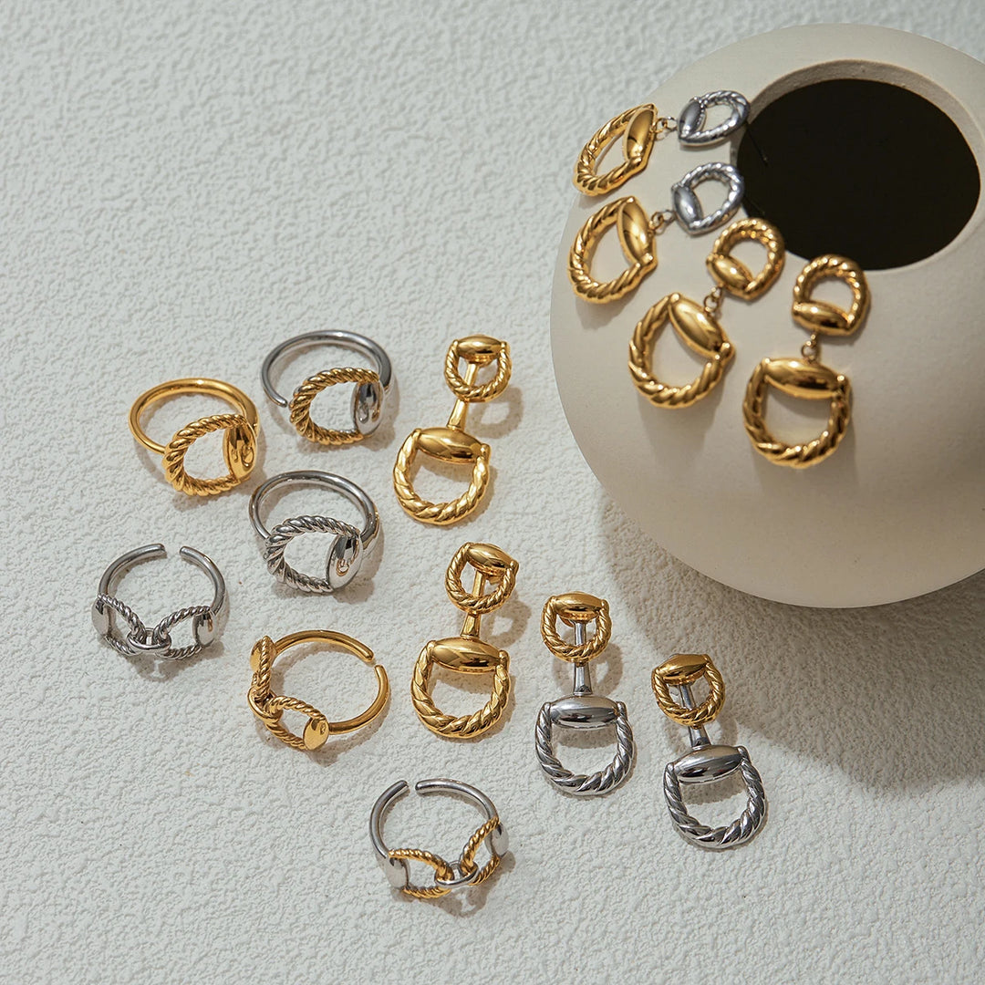 Eida Braided Gold-Plated Steel Earrings