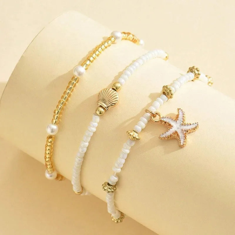 Shells & Sparkle Anklets Stack