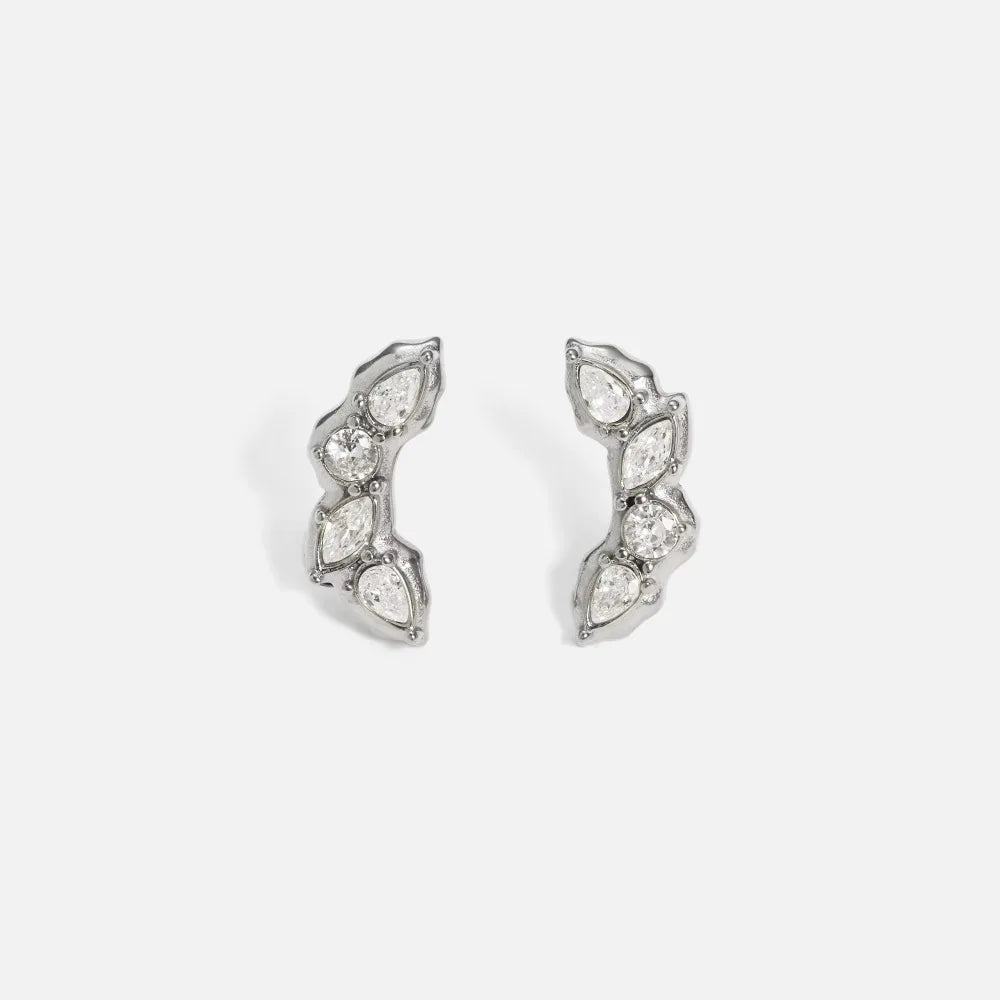 Zyra Faceted Leaf Studs