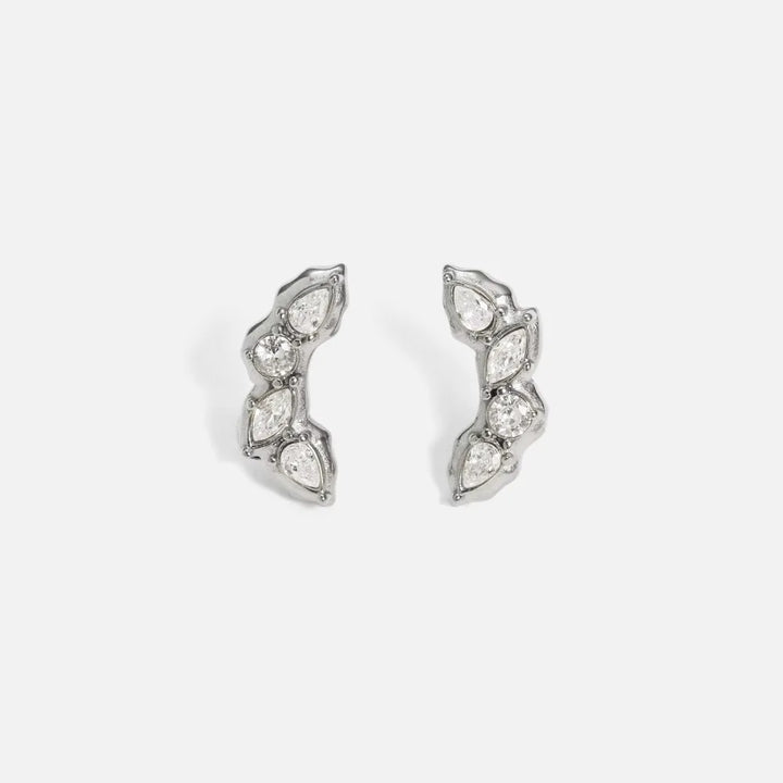 Zyra Faceted Leaf Studs