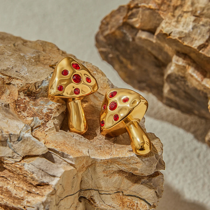 Lady Mushroom 18k Gold-Plated Earrings