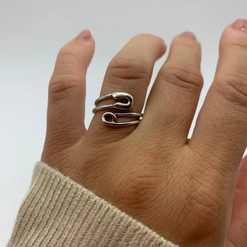 Twisted Safety Pin Ring