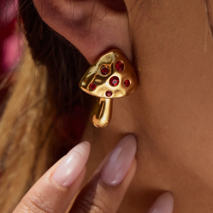 Lady Mushroom 18k Gold-Plated Earrings