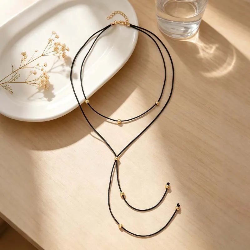 Juliette Noir Lariat Necklace