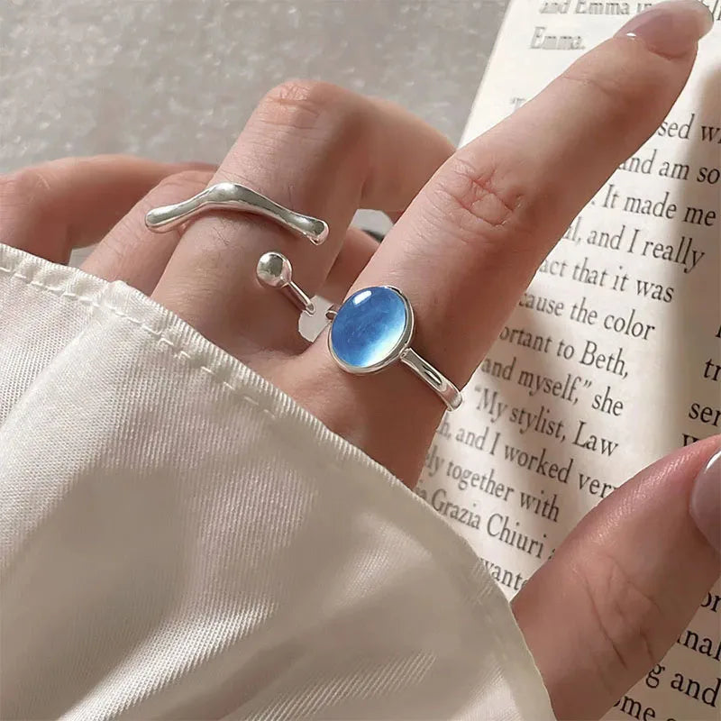 Duality Core Silver Rings