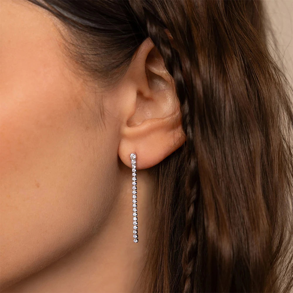 Silky Drop Tassel Earrings
