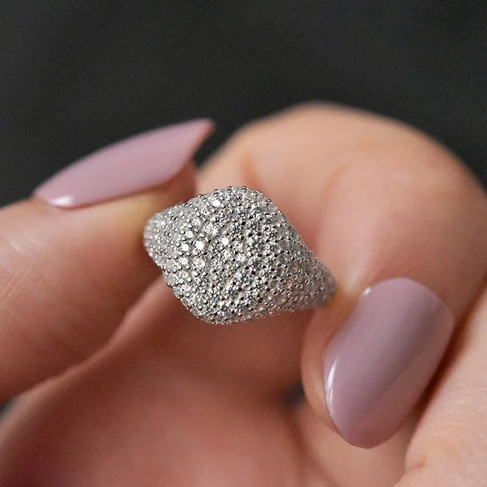 Moissanite Pavé Dome Ring