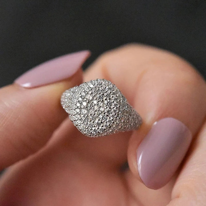 Moissanite Pavé Dome Ring