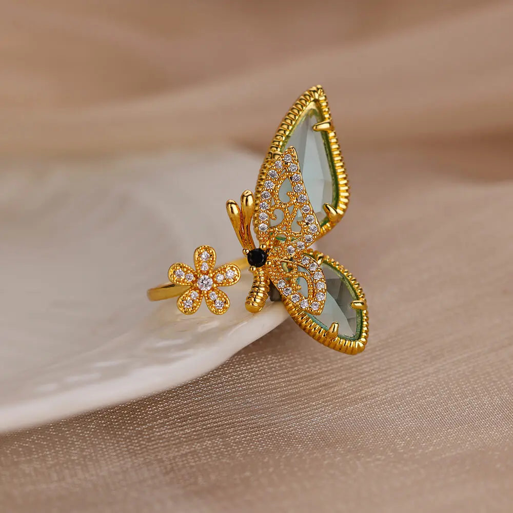 Cyrilla Crystal Butterfly Ring