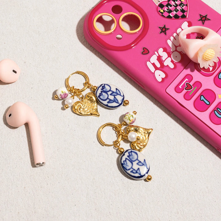 Painted Porcelain Drop Earrings