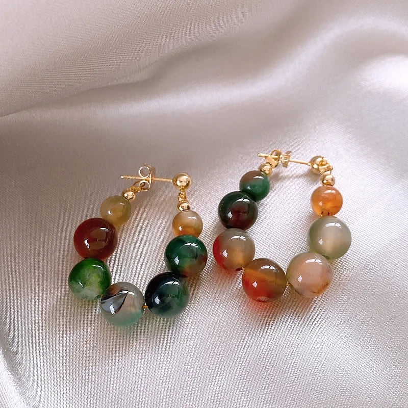 Marbo Beaded Hoop Earrings