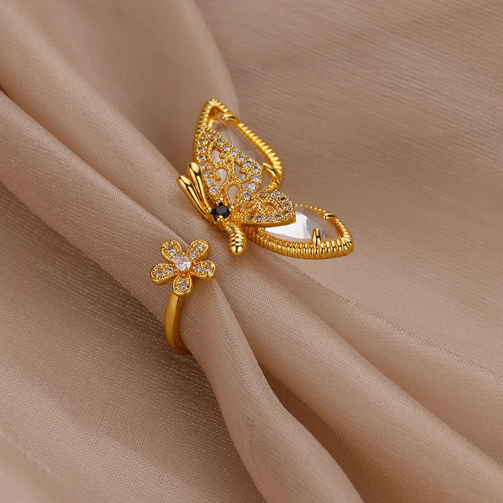 Cyrilla Crystal Butterfly Ring