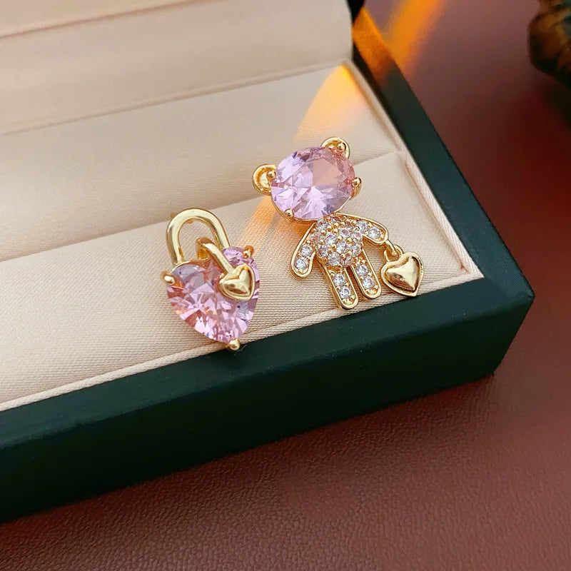 Petit Ours Silver Earrings