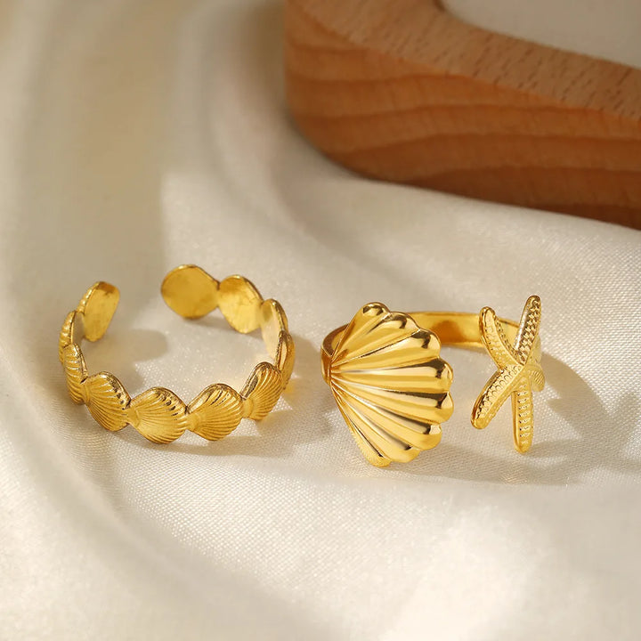 Marina Shell Ring Set