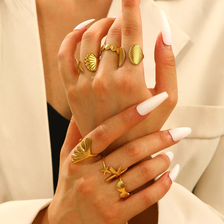 Marina Shell Ring Set