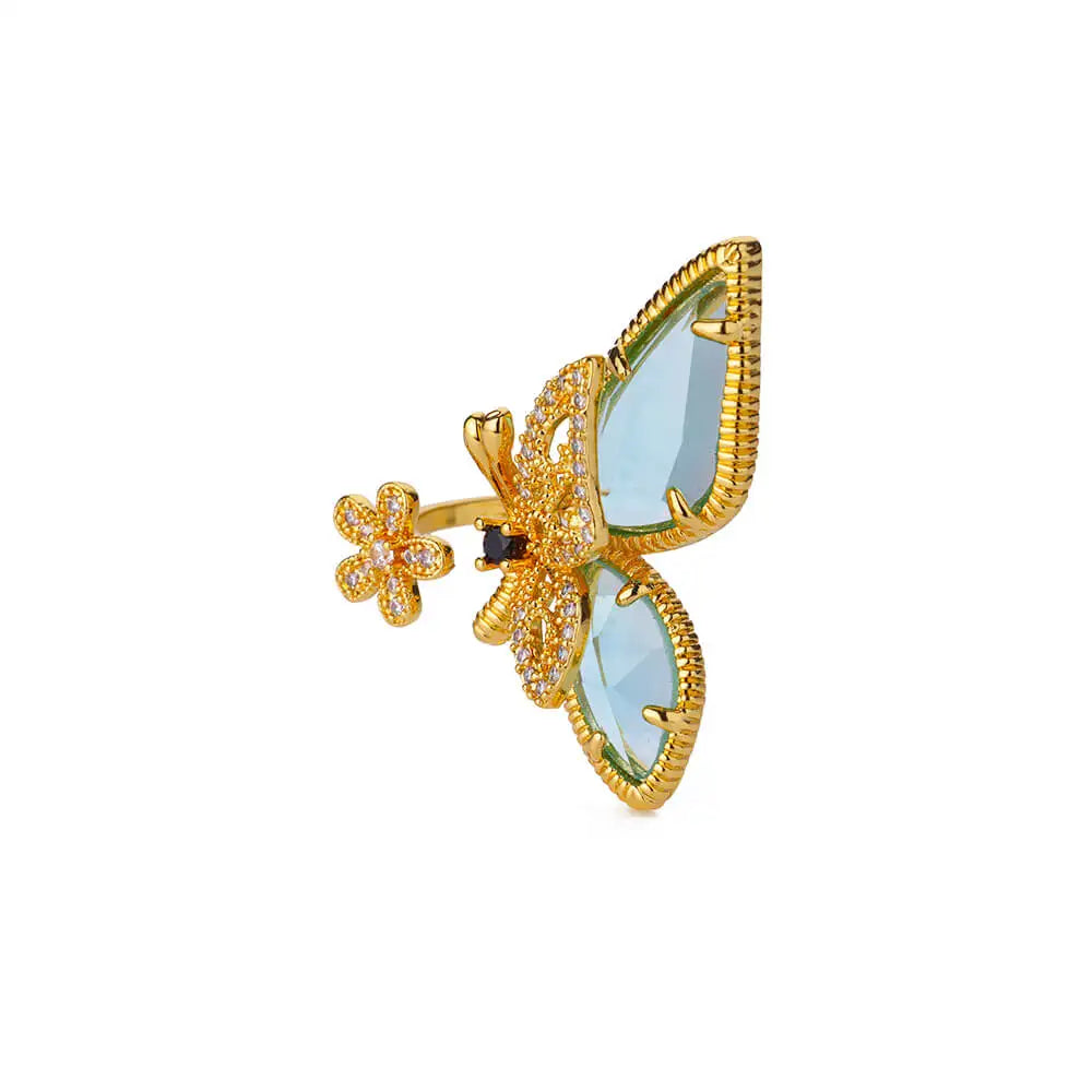Cyrilla Crystal Butterfly Ring