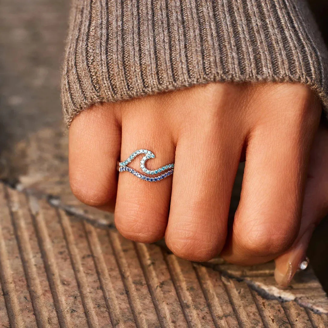Coastal Wave Pavé Ring