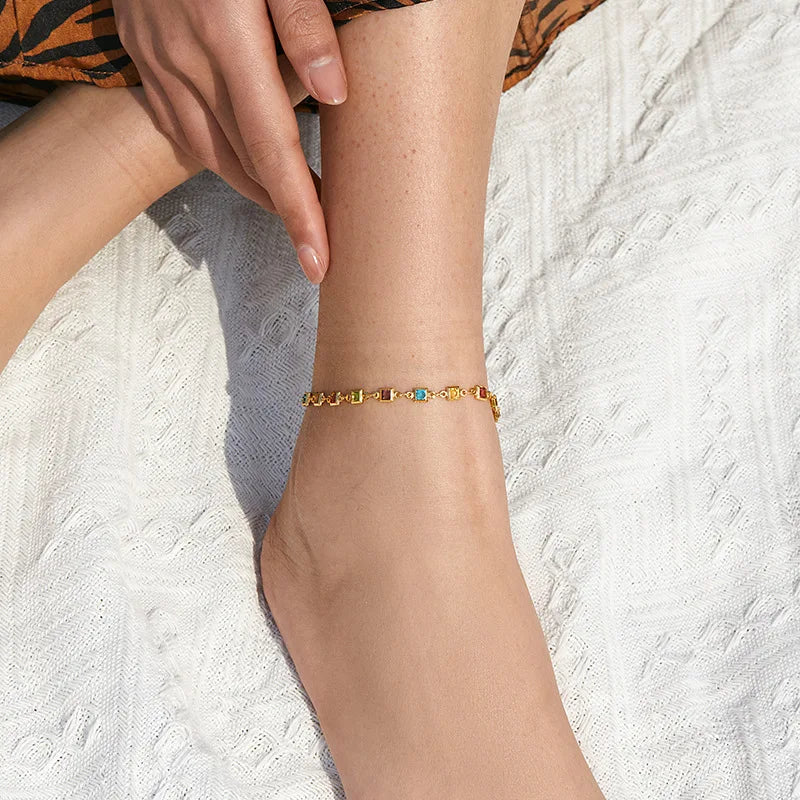 Prisma Trail Gold-Plated Anklet