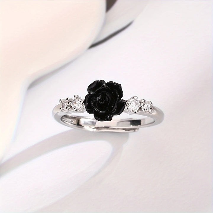 Zephyra Black Rose Ring