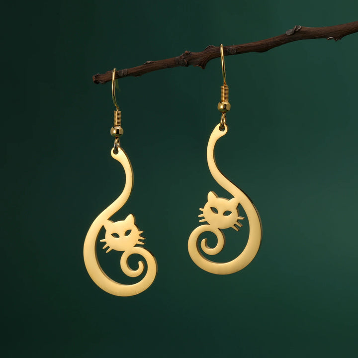 Salem Moon Steel Earrings