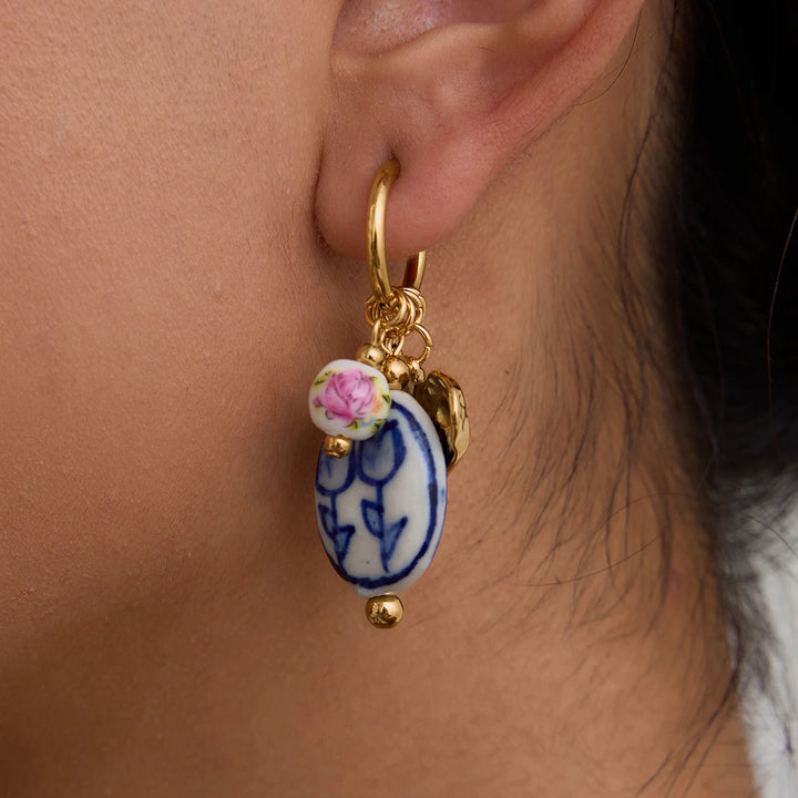 Painted Porcelain Drop Earrings
