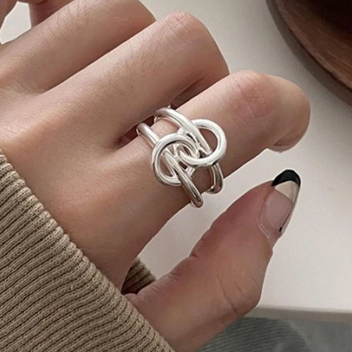 Lunex Link Sterling Silver Ring