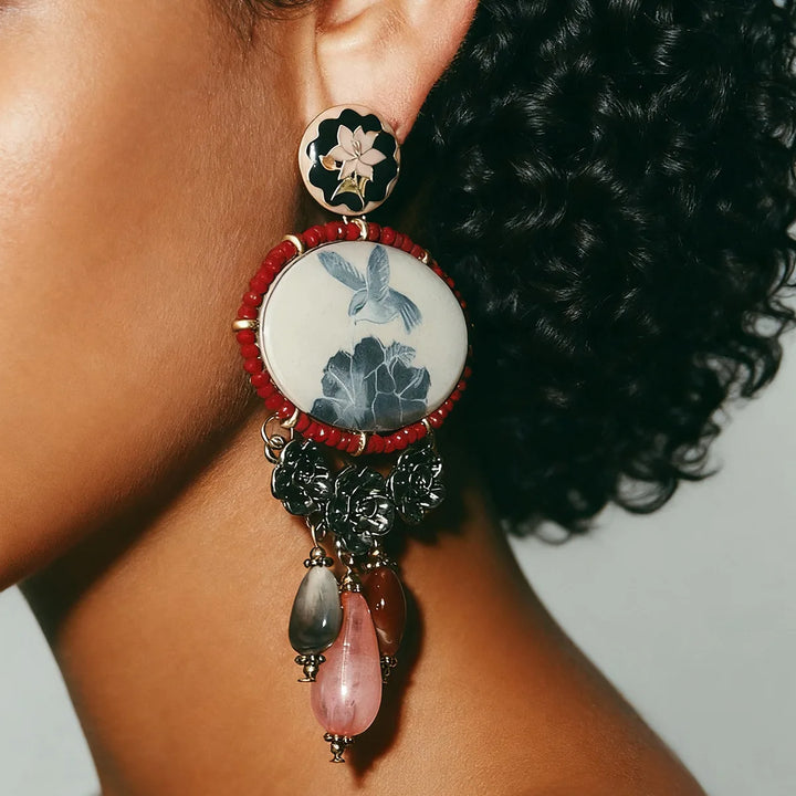 Ave en Rojo Earrings