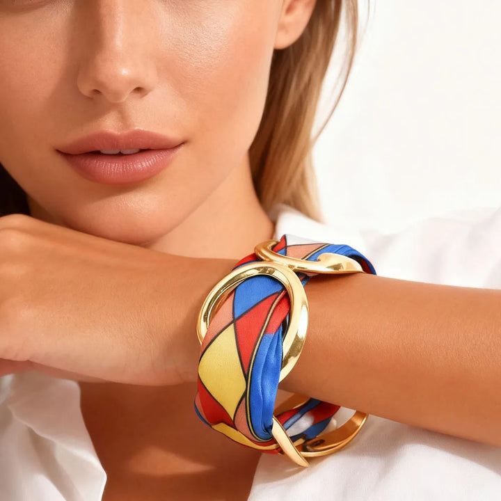 Elowen Silk Scarf Cuff Bracelet
