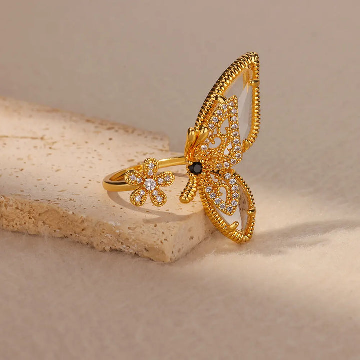 Cyrilla Crystal Butterfly Ring