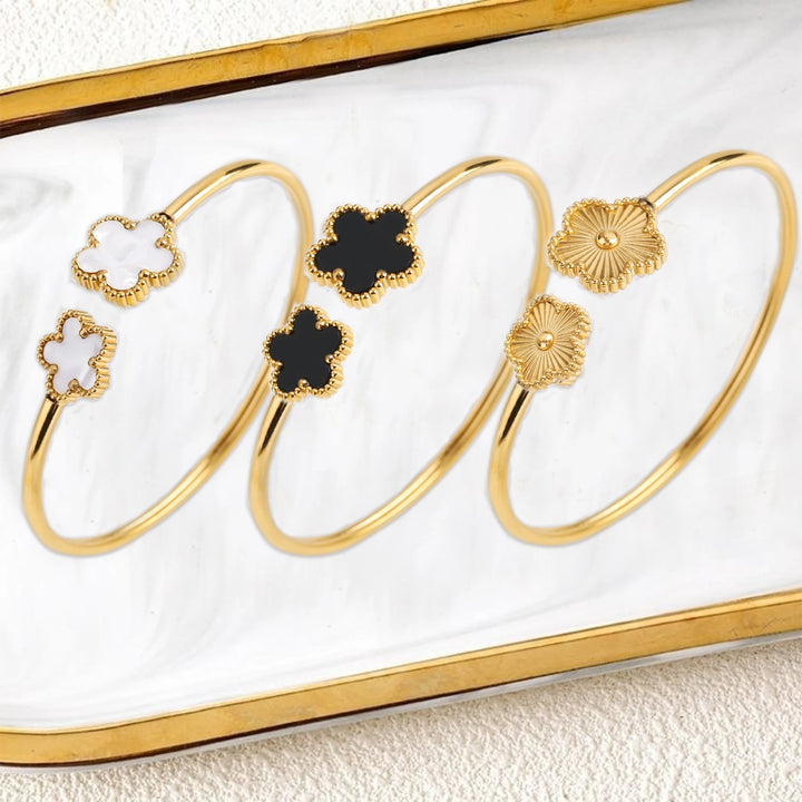Claudine Beaded Clover Bangle