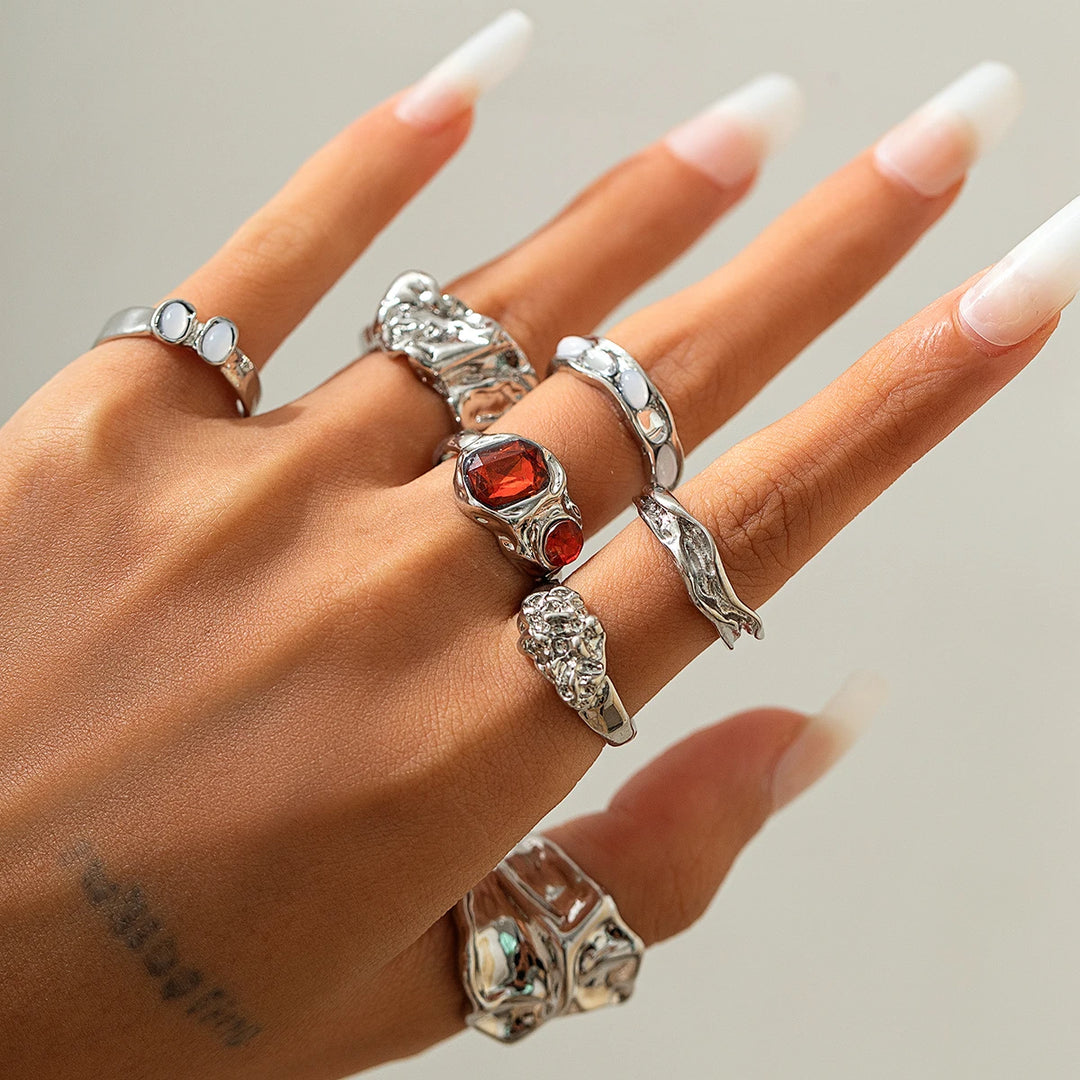 Astarion Rhinestone Ring Set